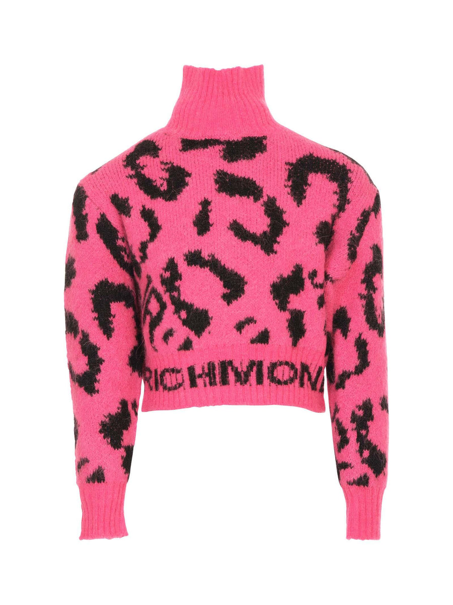 Maglione a collo alto John Richmond viola con logo JR all over RGA25049MA HONEY John Richmond 