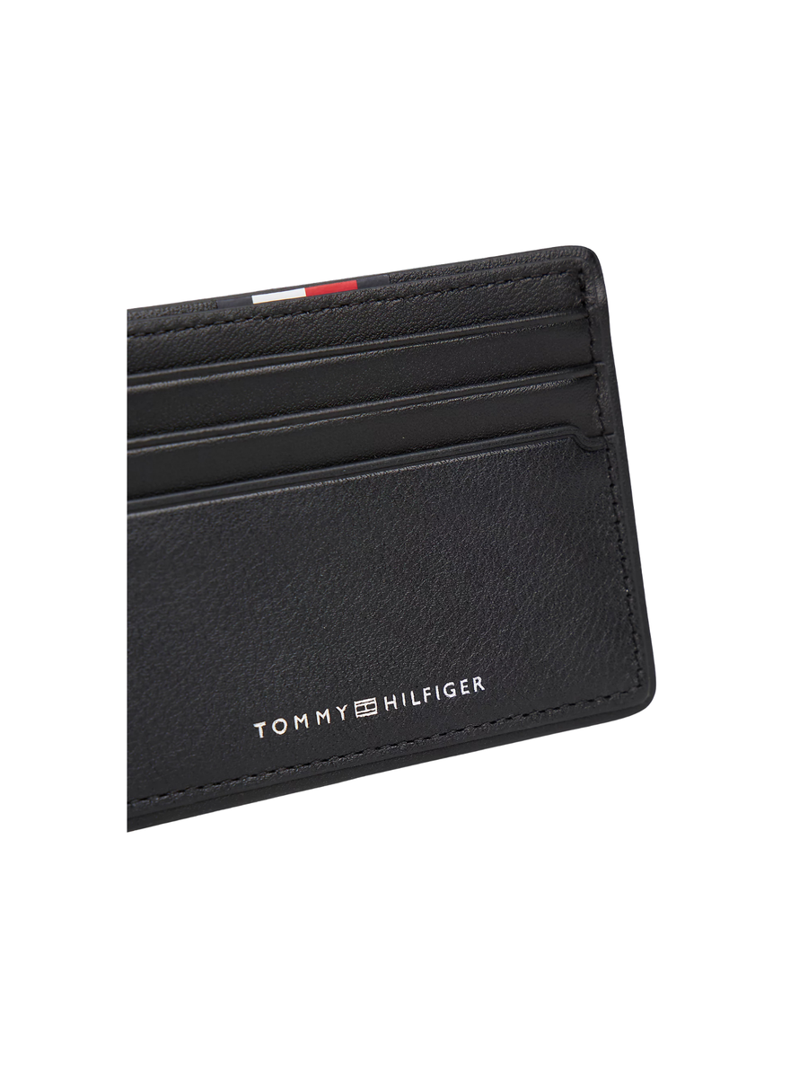 Porta carte di credito Corporate Tommy Hilfiger nero in pelle AM0AM13738 BDS Tommy Hilfiger 