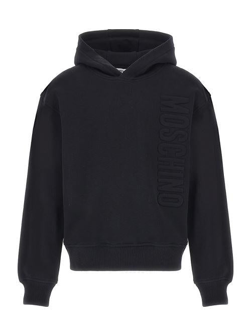 Felpa nera con cappuccio HNF07KLCA58 60100 Moschino 