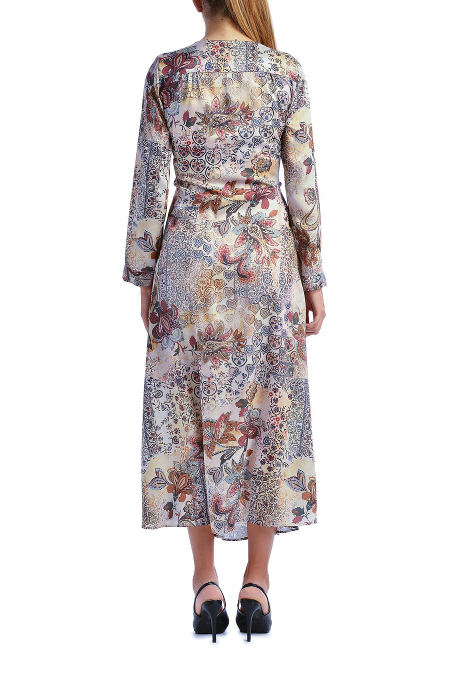 Abito lungo camicia a fantasia NI9EG71 UNI Angela Davis 