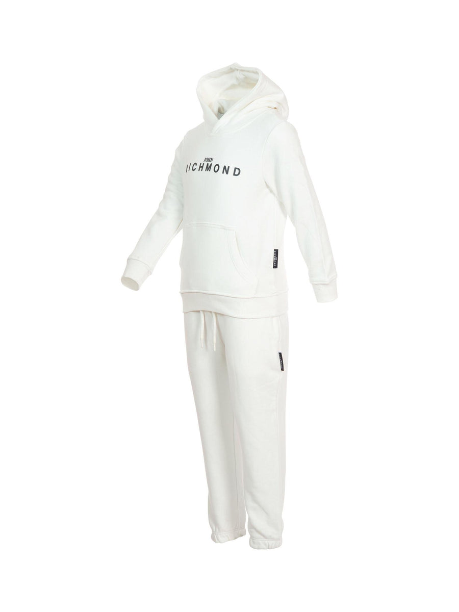 Completo con cappuccio John Richmond bianco con logo a contrasto RBA25007CF OFF-WHITE John Richmond 