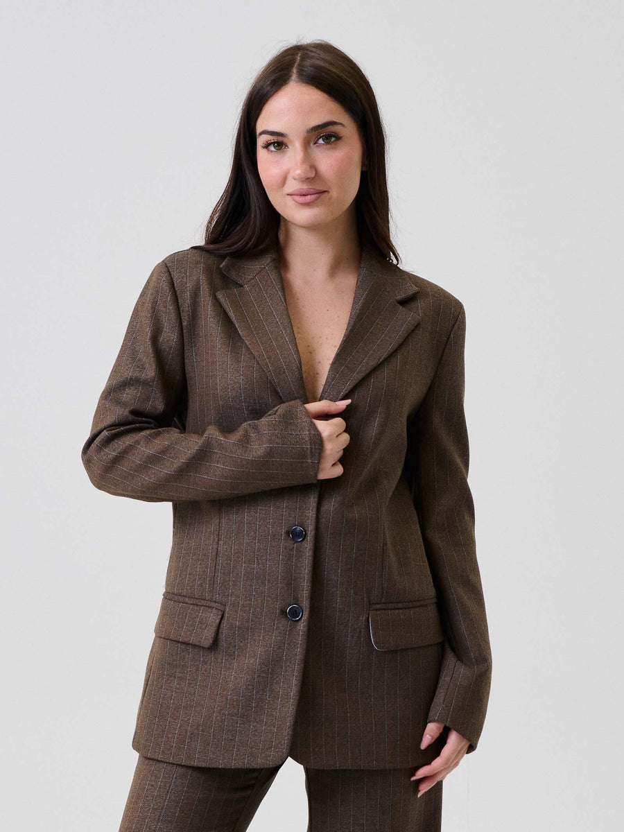 Giacca Vicolo marrone con dettaglio cut out TF0674 MARRONE Vicolo 