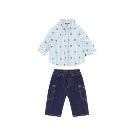 Coordinato camicia e jeans Moschino azzurro e blu MUK057 40109 Moschino 