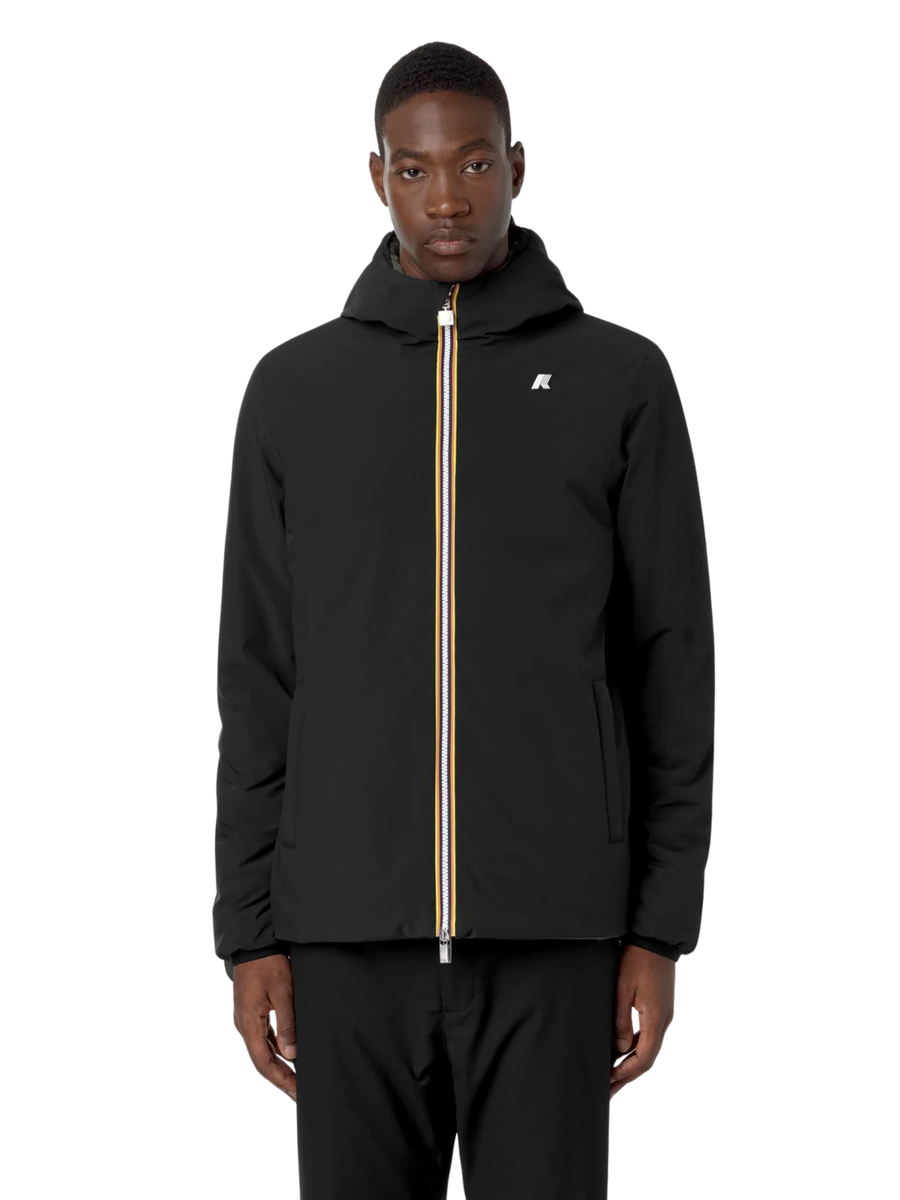 Giubbino "Jack St Warm Double" K-Way nero e verde K6128VW AH3 K-WAY 