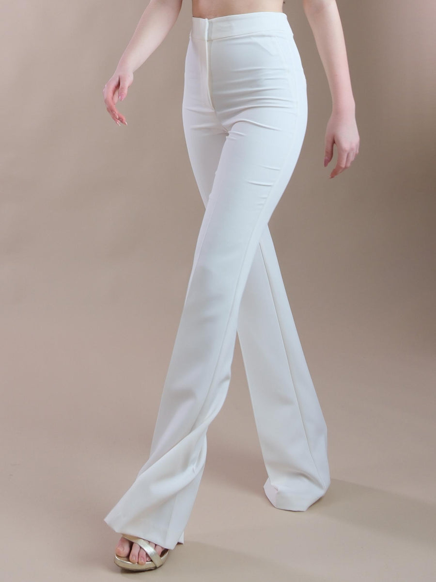 Pantaloni flare bianco latte NP2003T MILK Silence Limited 