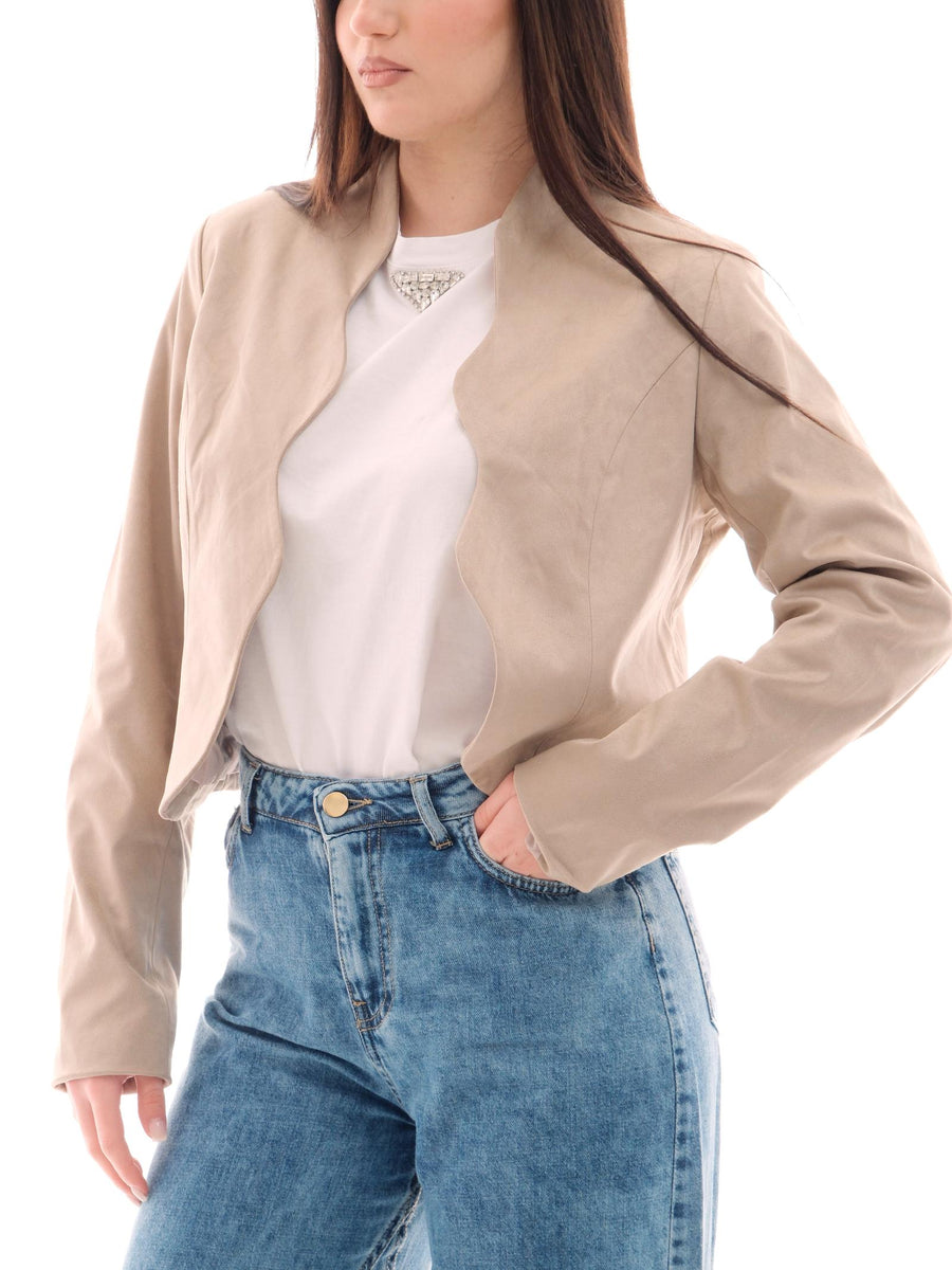 Giacca corta scamosciata "Rian" Rino e Pelle tortora RIAN DESERT Rino & Pelle 