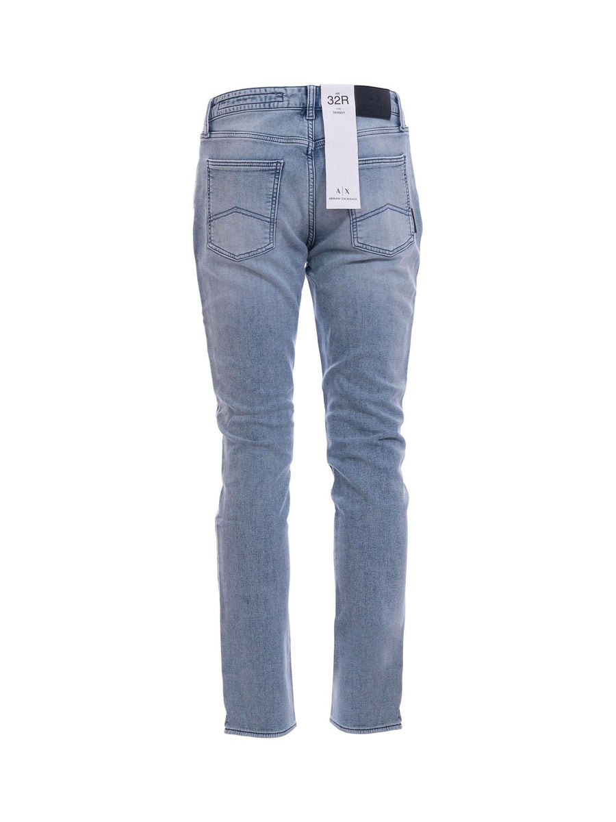 Jeans Armani Exchange blu in denim con patch posteriore logato XM000070AF14368 MB003 Armani Exchange 