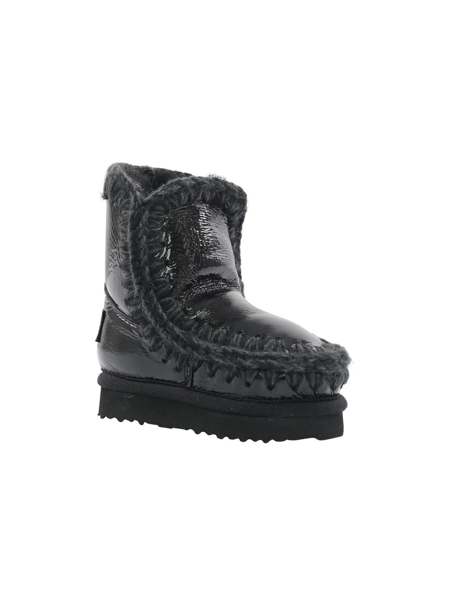 Mou Eskimo boot kids in vernice nero FK101000C PATBLK Mou 