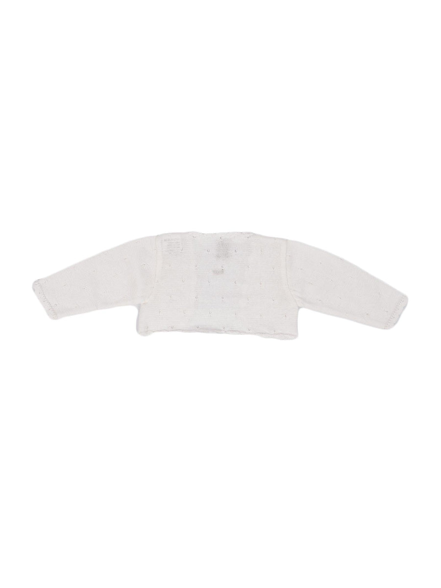 Cardigan bianco con ricamo EG32645 C2 Marlù 
