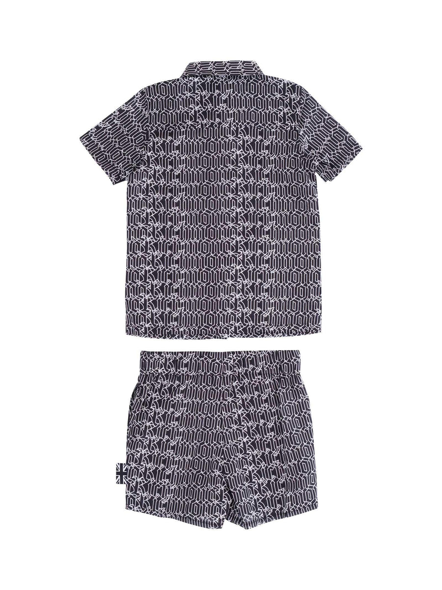 Completo John Richmond bianco e nero con logo gotico all over RIP25071SB GOTIC John Richmond 