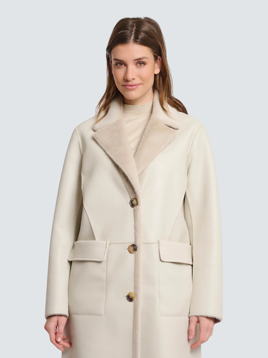 Cappotto lungo "Tatiana" Rino & Pelle beige reversibile Tatiana.7002512 Birch Rino & Pelle 