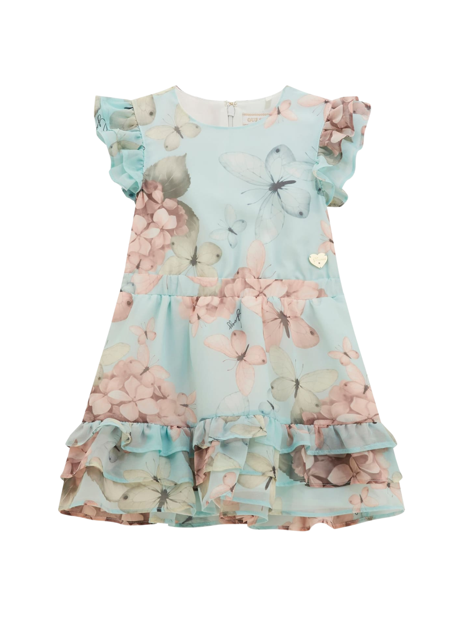 Abito Guess azzurro con farfalle K5RK13WA2T0 P777 Guess 
