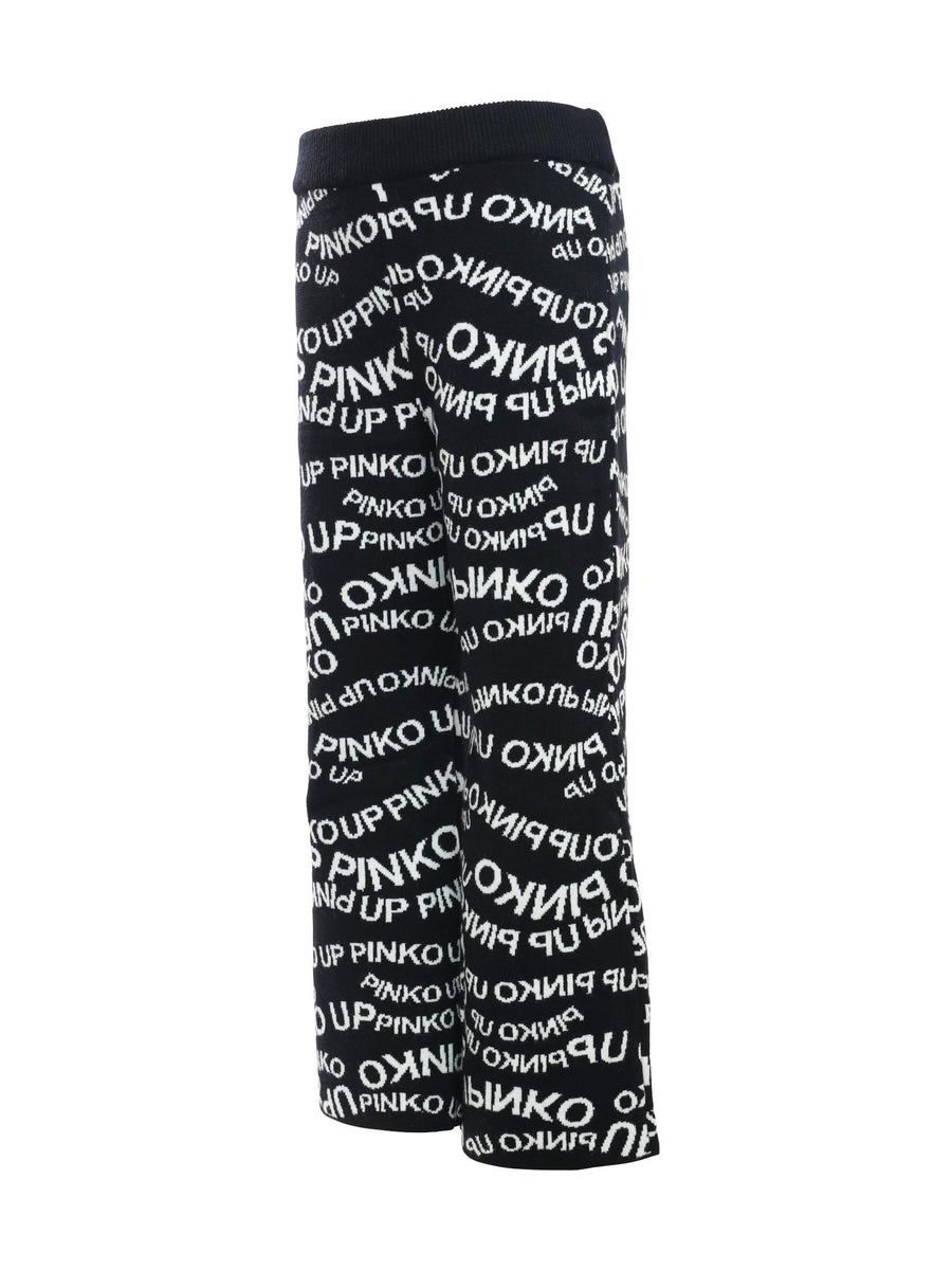 Pantalone nero e bianco jacquard 031573 110/06 Pinko 