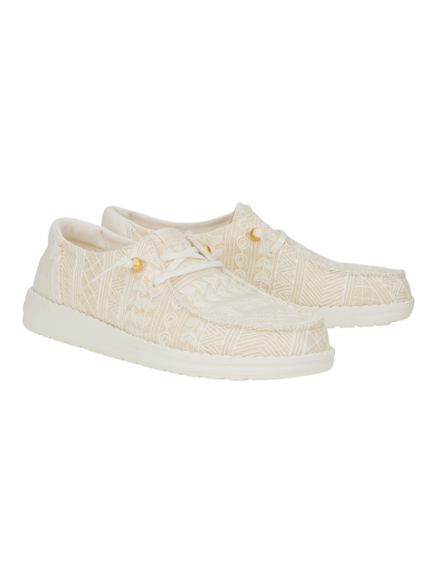Sneakers "wendy crochet lace" Hey Dude bianche e oro HD43112 19B Hey Dude 