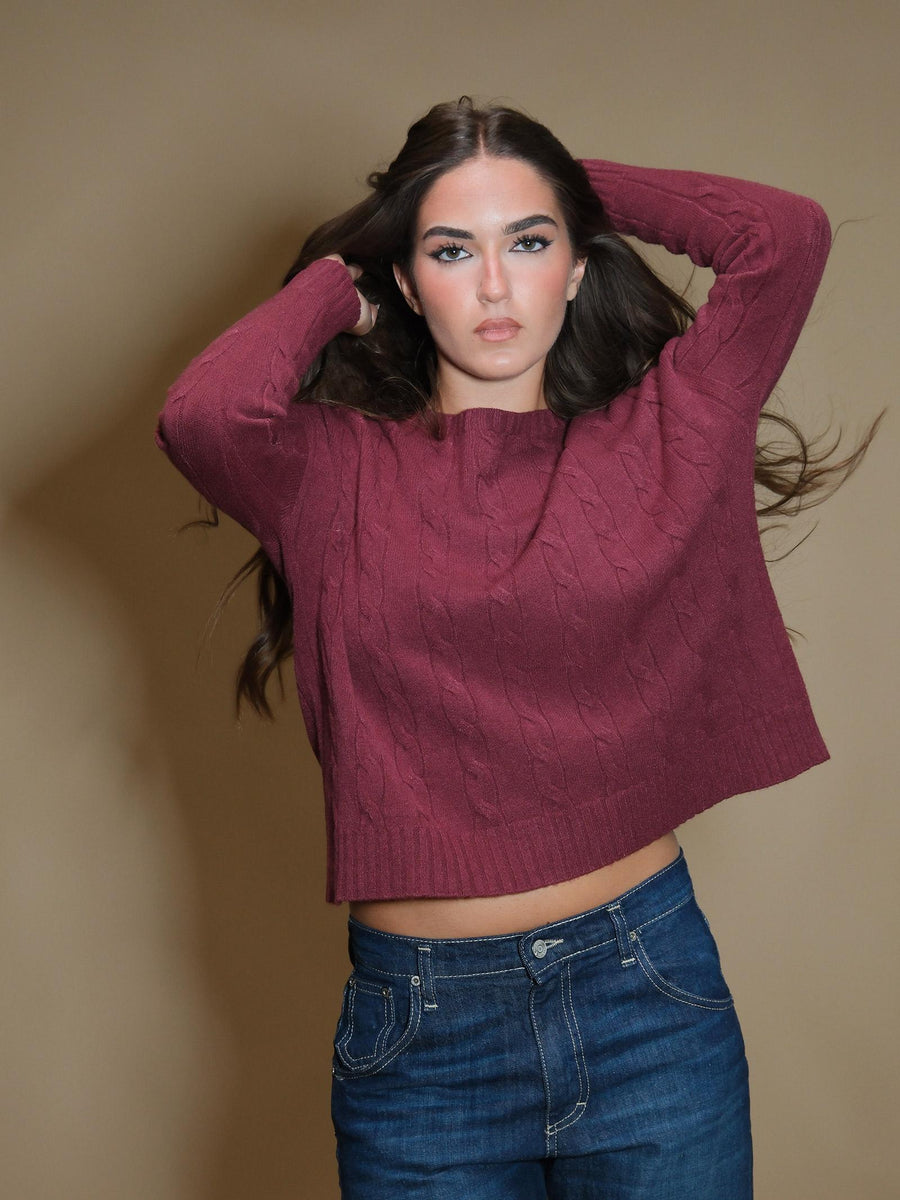 Maglione Armoire treccia bordeaux IT1418 BORDEAUX Armoire 