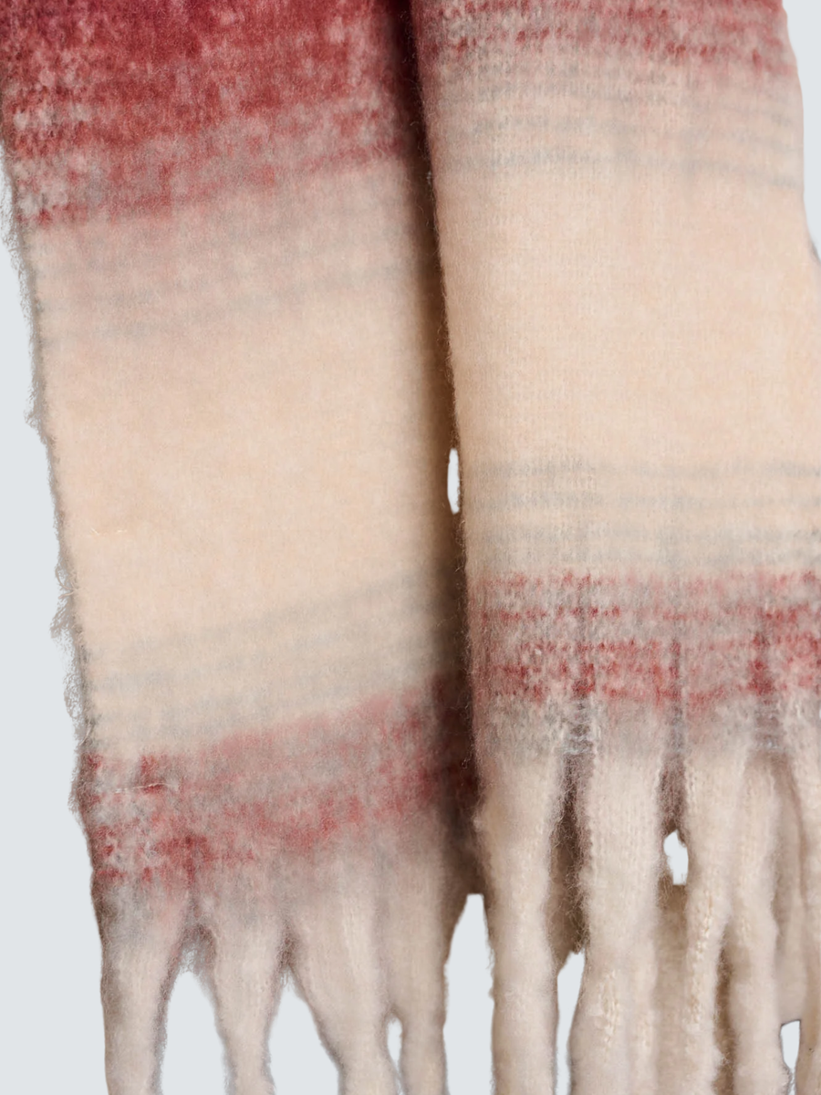 Sciarpa "Erica scarf" Rino & Pelle beige con dettagli a contrasto Erica.7002512 Sugar plum birch Rino & Pelle 