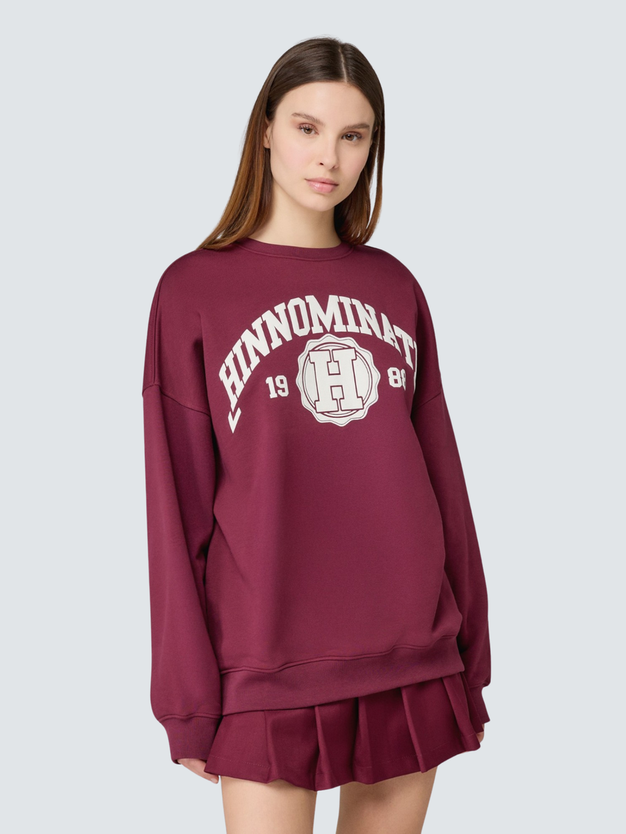 Felpa over college Hinnominate rossa HMABW02070 RS02 Hinnominate 