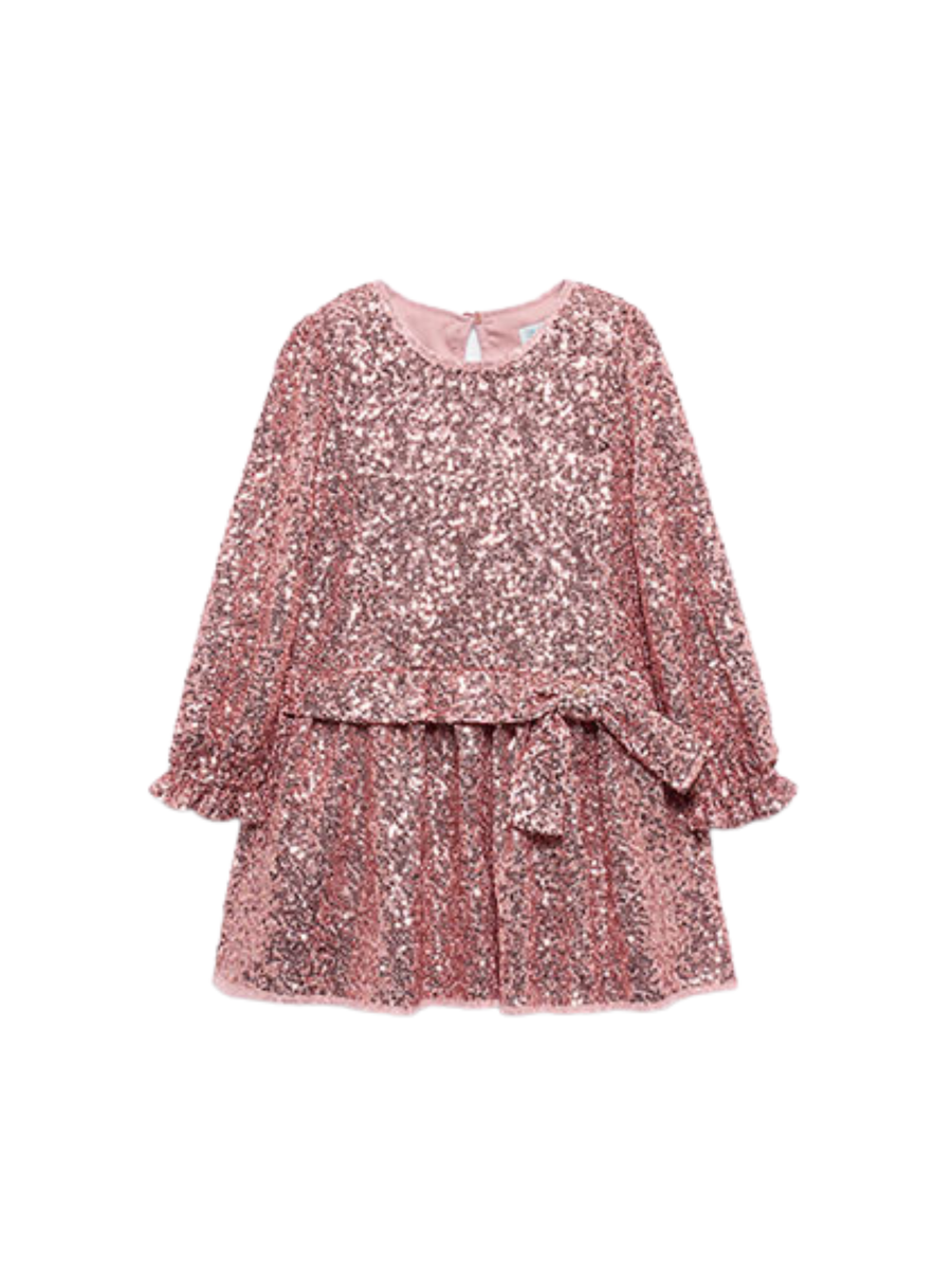 Abito con paillettes Abel & Lula rosa con cintura laterale con fiocco 5531 Rosa Abel & Lula 