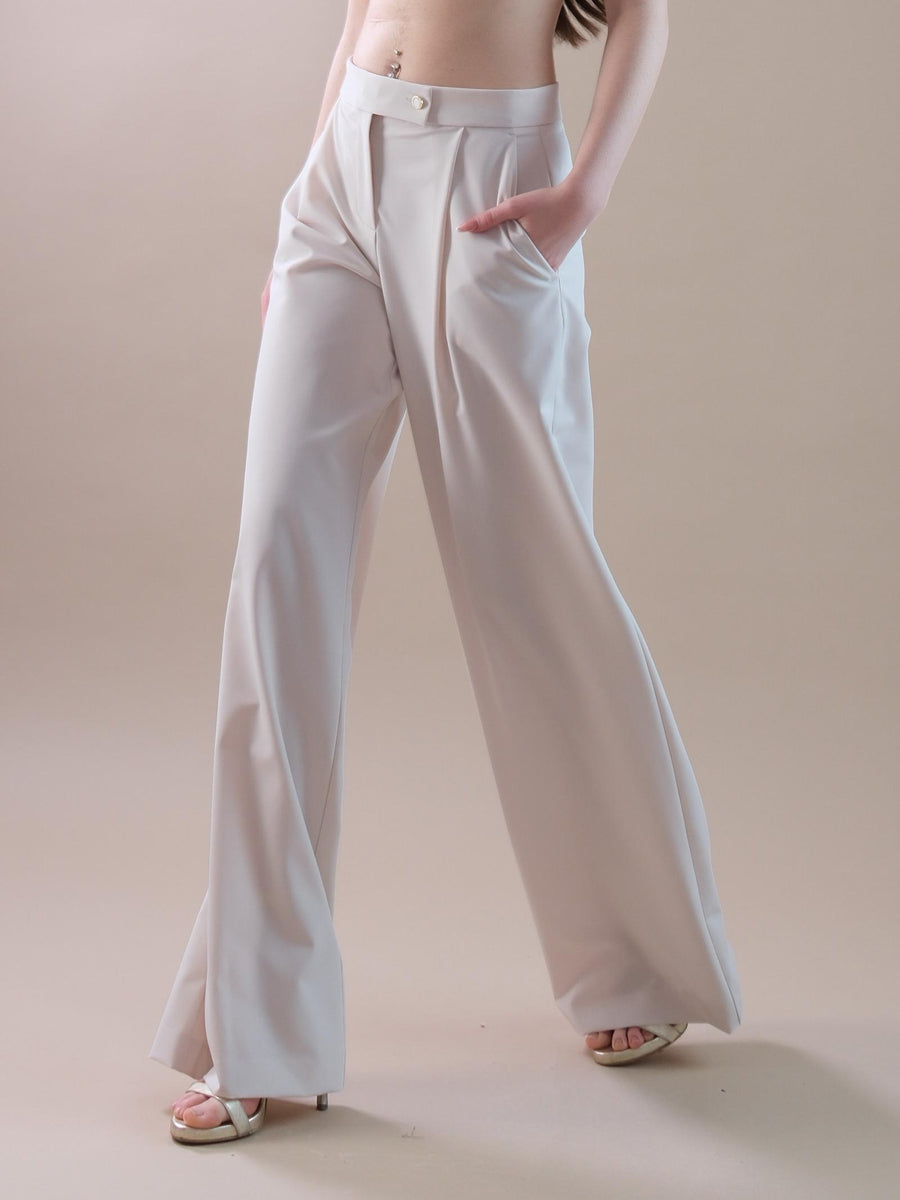 Pantaloni modello palazzo panna PA98 PANNA Bohemian V 