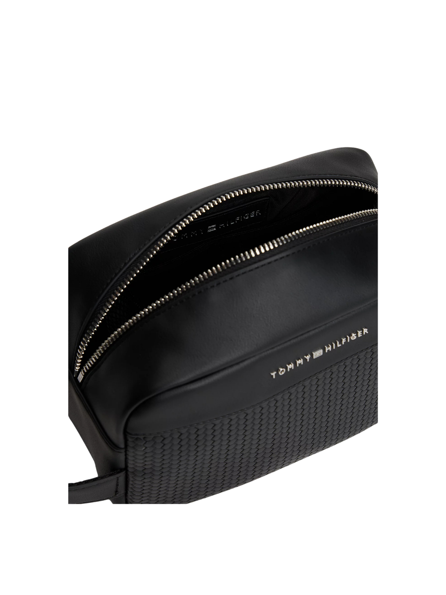 Pochette toilette Tommy Hilfiger nero con sezione intrecciata AM0AM13838 BDS Tommy Hilfiger 