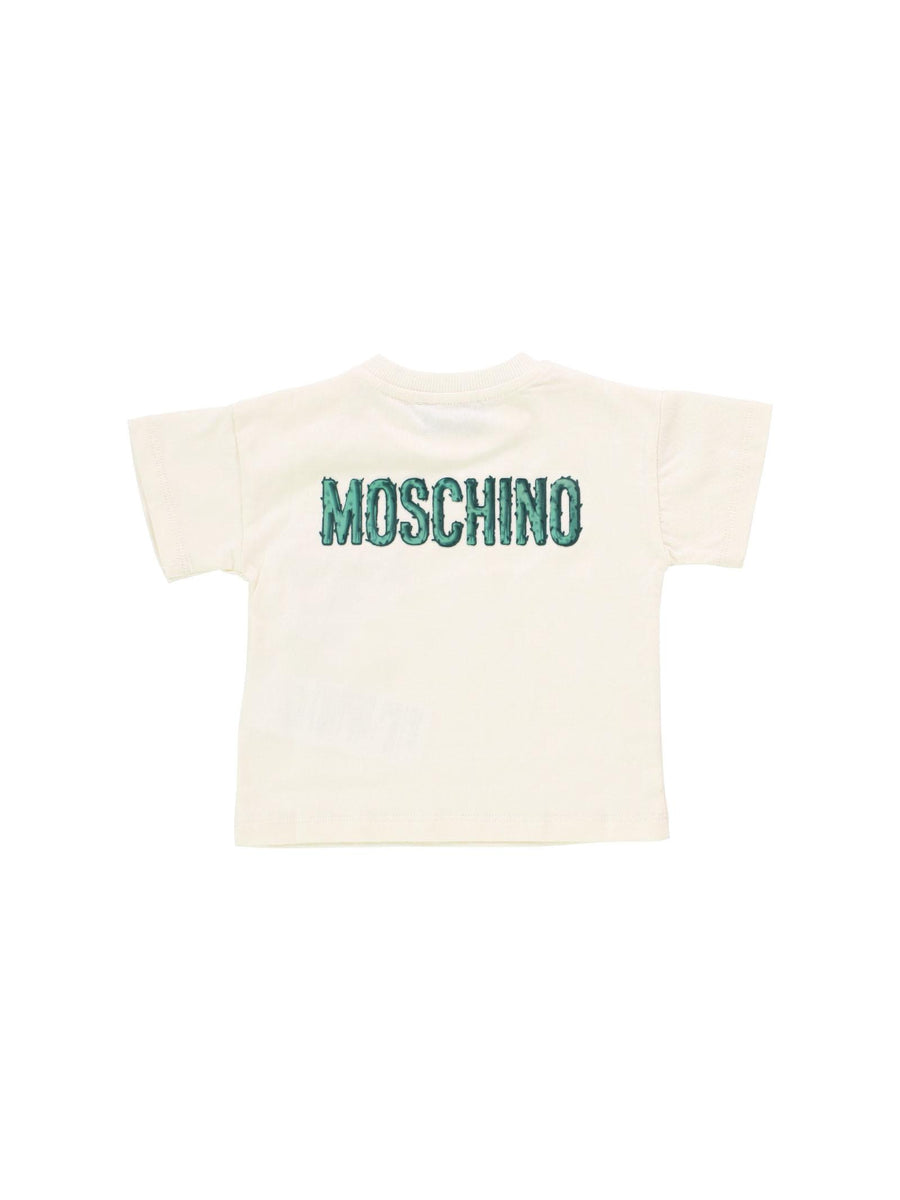 T-shirt crema con taschino frontale cammello MUM03PLAA23 20059 Moschino 