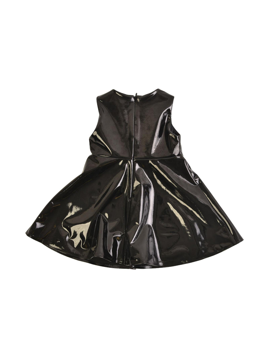 Abito in vinile nero con rosa AB116PE64 N019 Elisabetta Franchi 