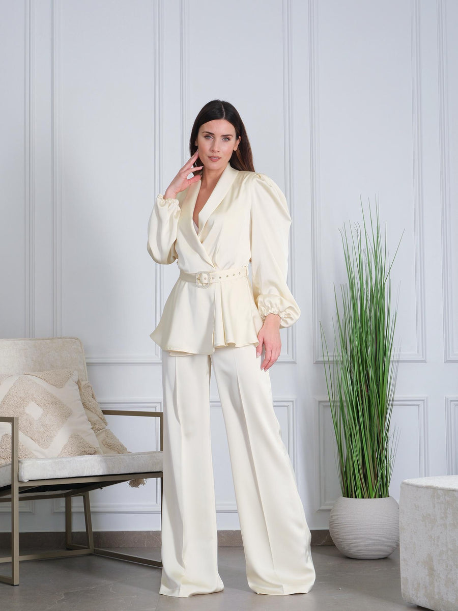 Giacca "kimono strass" Silence Limited crema GIF3 CREAM Silence Limited 