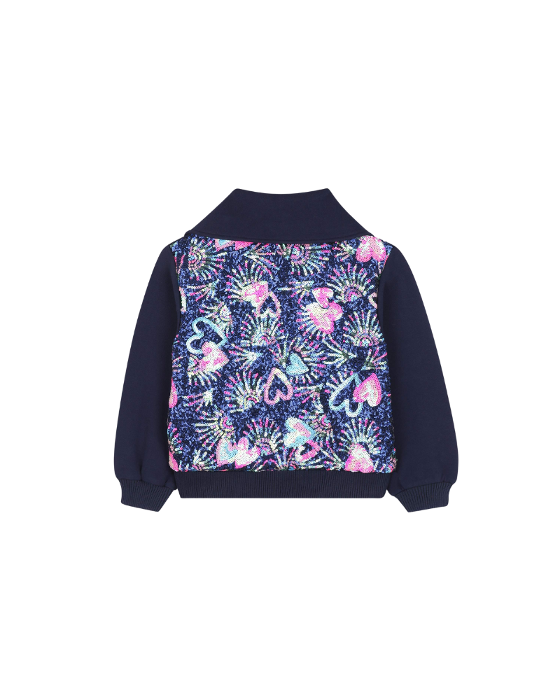 Felpa Billie Blush blu navy con retro glitter e cuori multicolor U21605 85T Billie Blush 