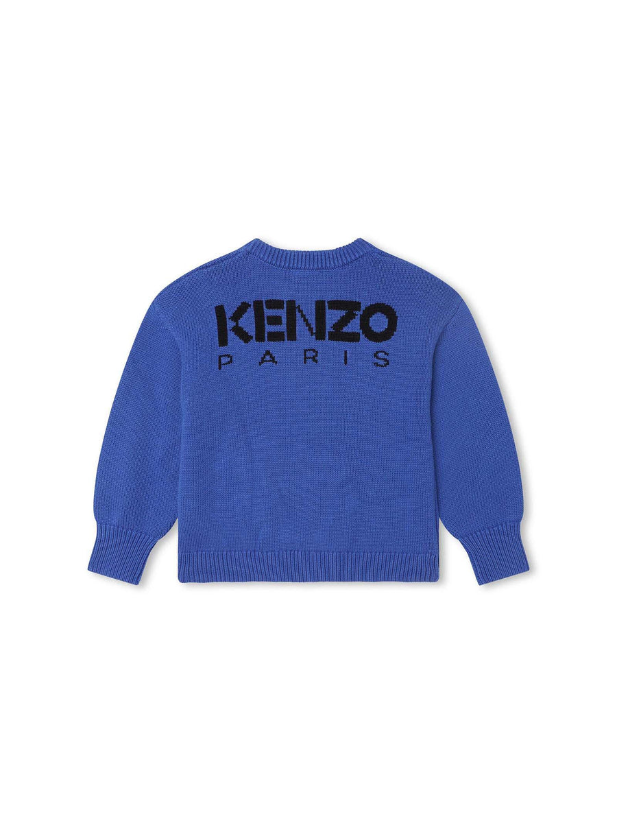 Maglioncino blu royal con maxi fiore K15682 829 Kenzo 