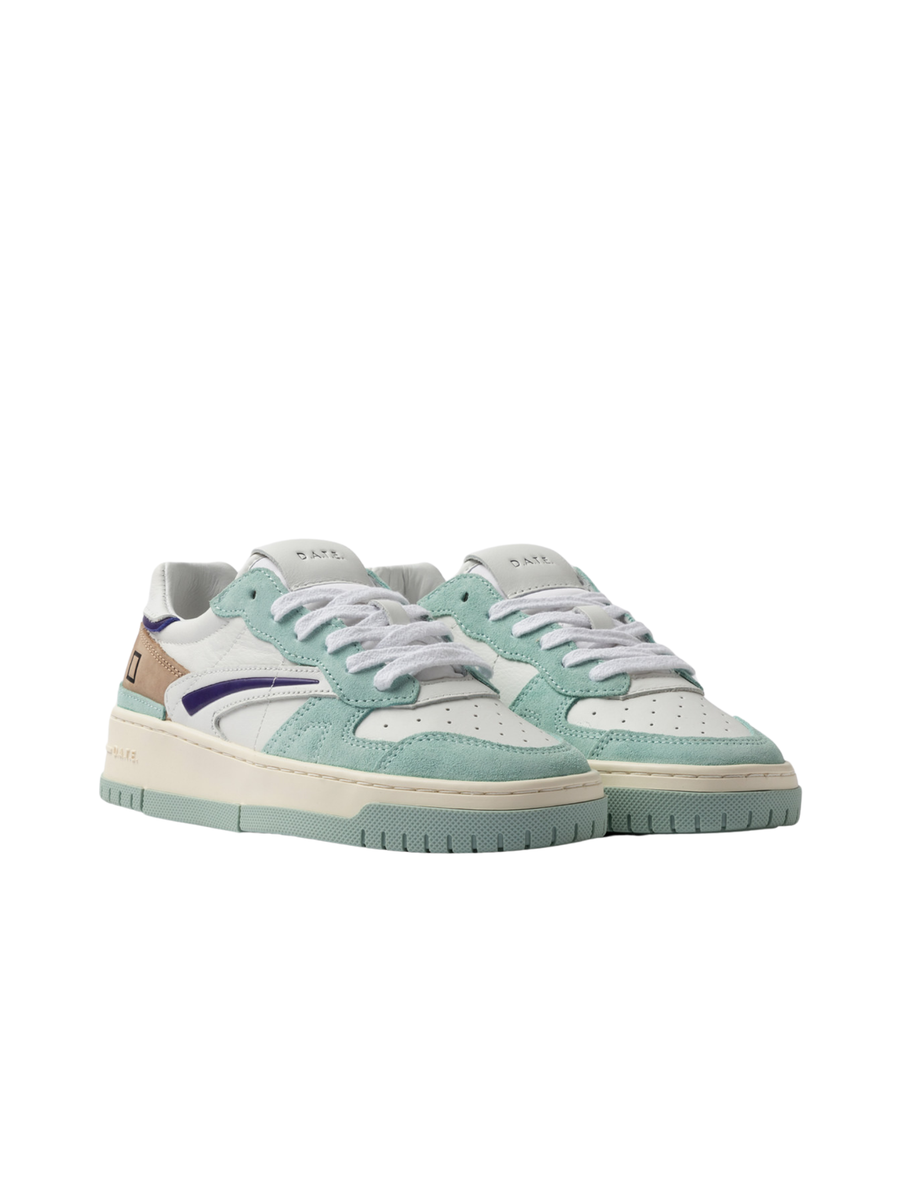 Sneakers "torneo pure" D.a.t.e. bianche e verdi W421-TP-CO WW Date 