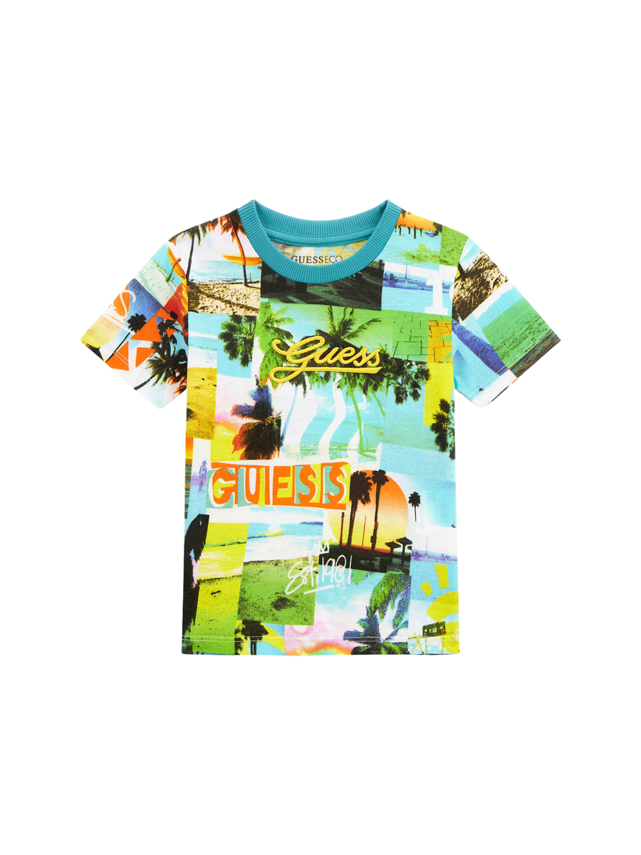 T-Shirt Guess multicolore con stampa tropicale all over N5GI19K8HM4 PN23 Guess 
