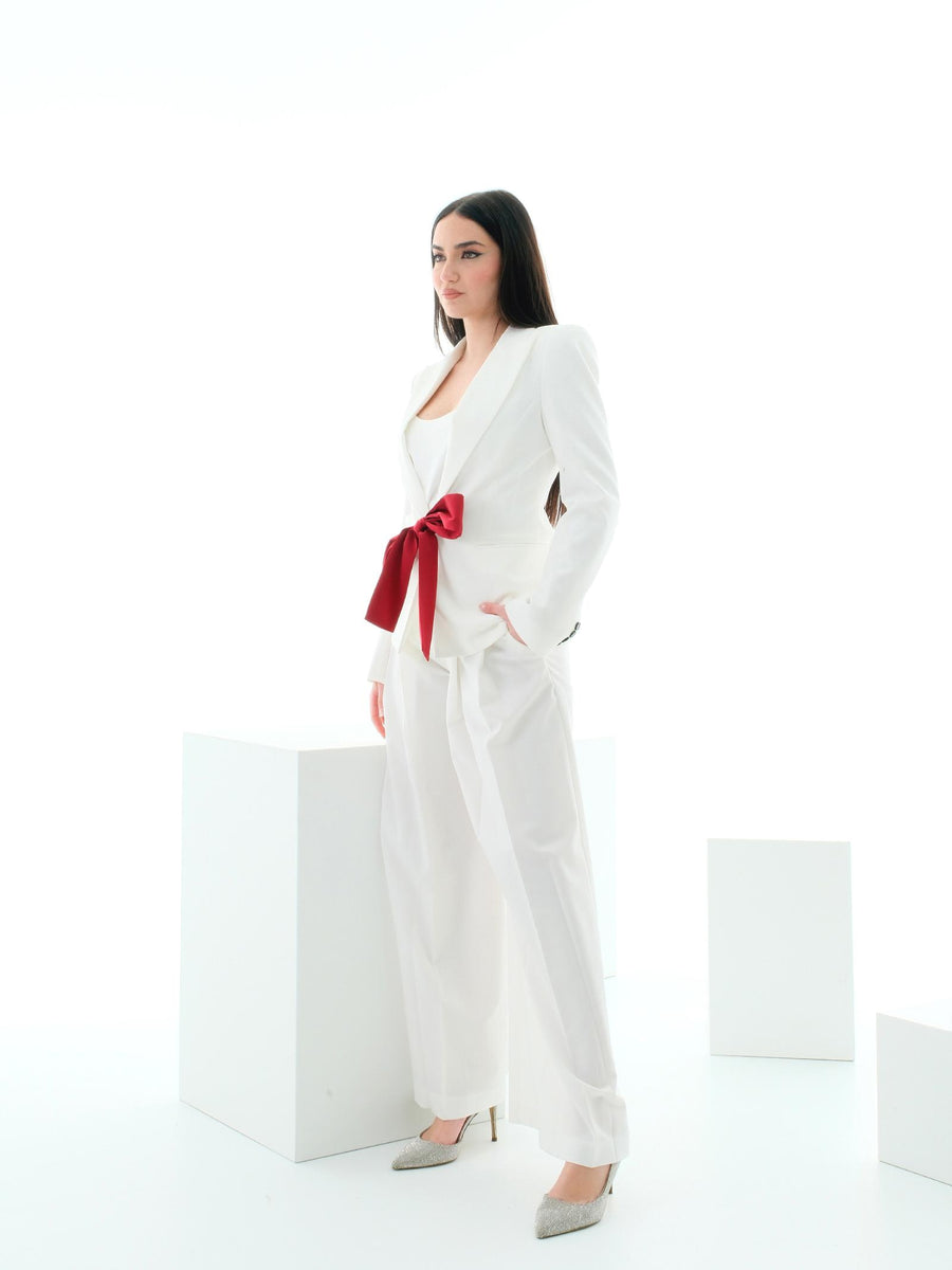 Pantalone a palazzo Vicolo bianca con pinces TD0161 NATURALE Vicolo 