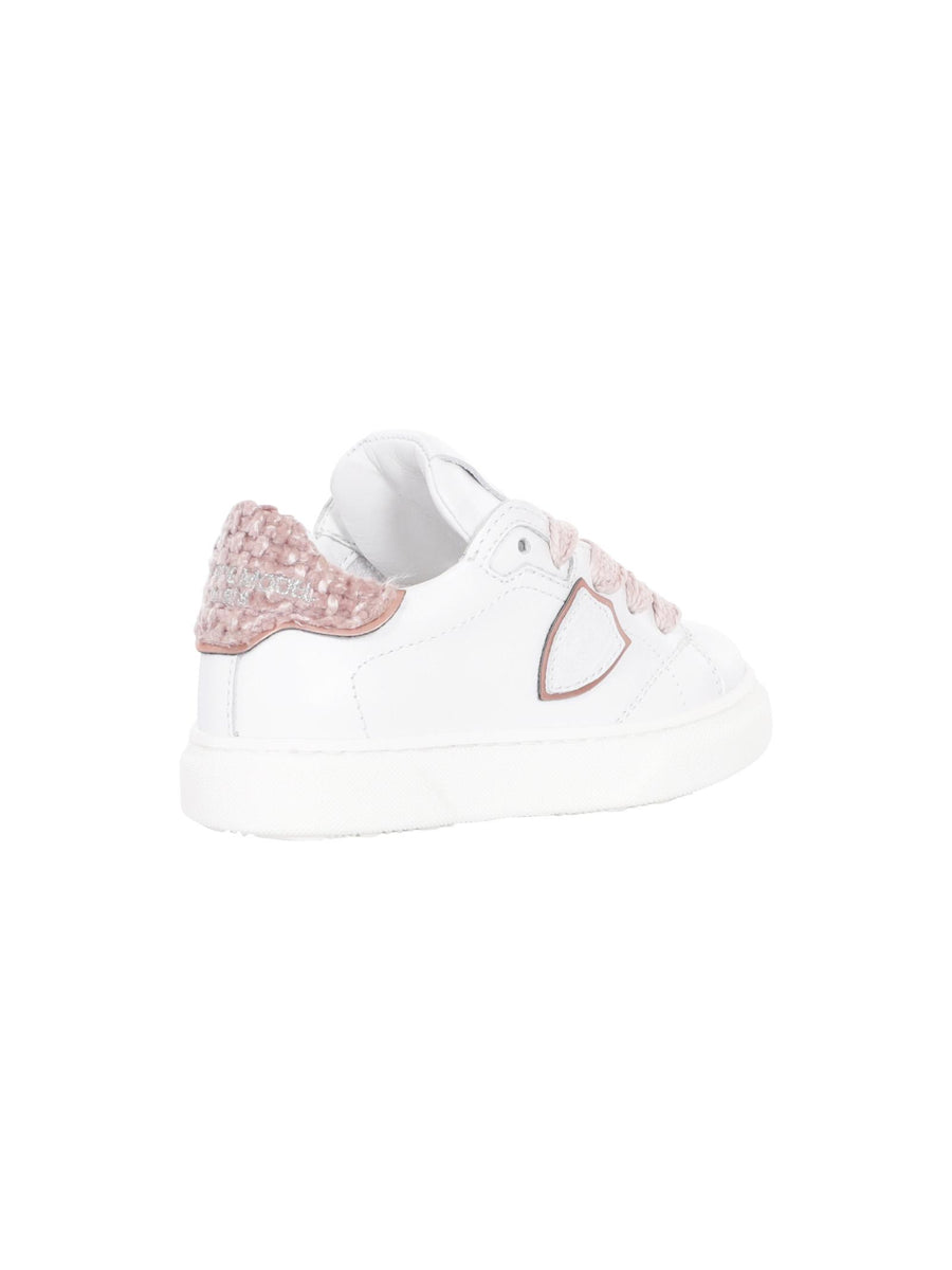Sneakers bambina Philippe Model bianche con talloncino in ciniglia rosa 78516 1 Philippe Model 