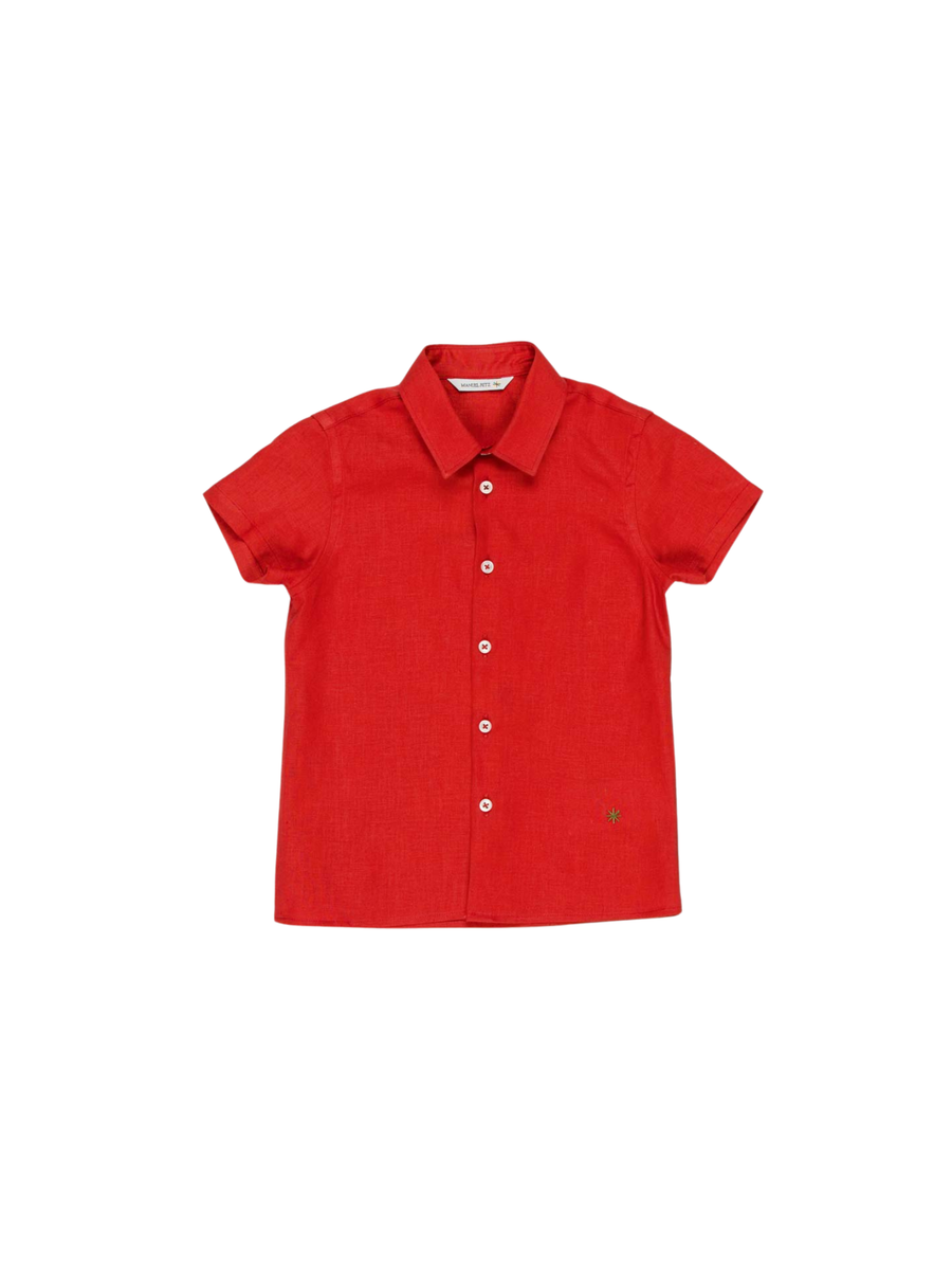 Camicia Manuel Ritz rossa con dettaglio ricamato sul fondo MR3045 CAMM Manuel Ritz 