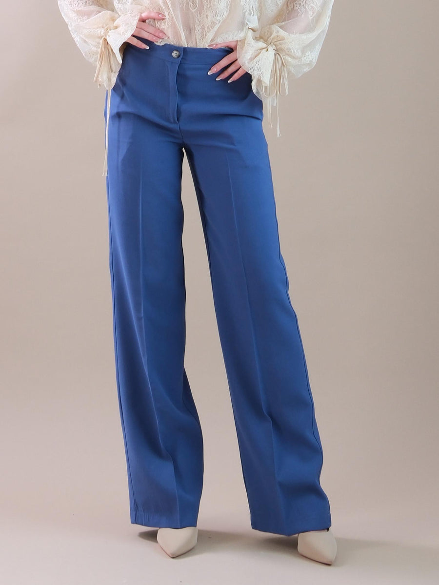 Pantaloni dritti blu royal TB0049 BLU Vicolo 