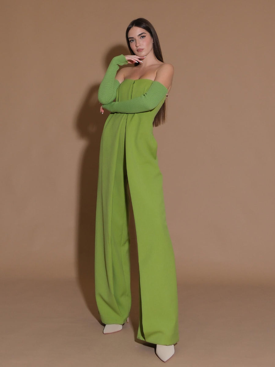 Tuta Space verde con maniche removibili in maglia TUT621WALL MELA Silence Limited 