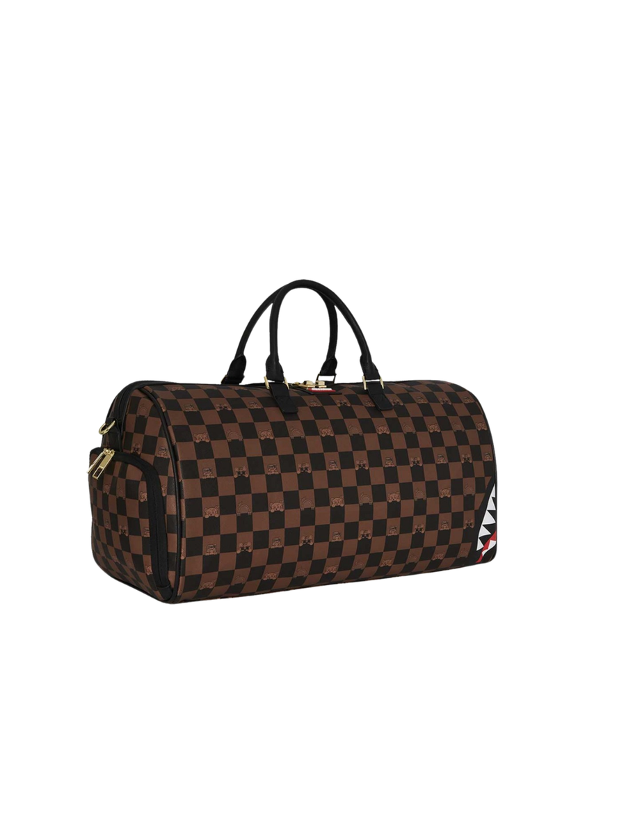 Borsone Sprayground marrone con motivo a scacchi 910D7506 NSZ Sprayground 