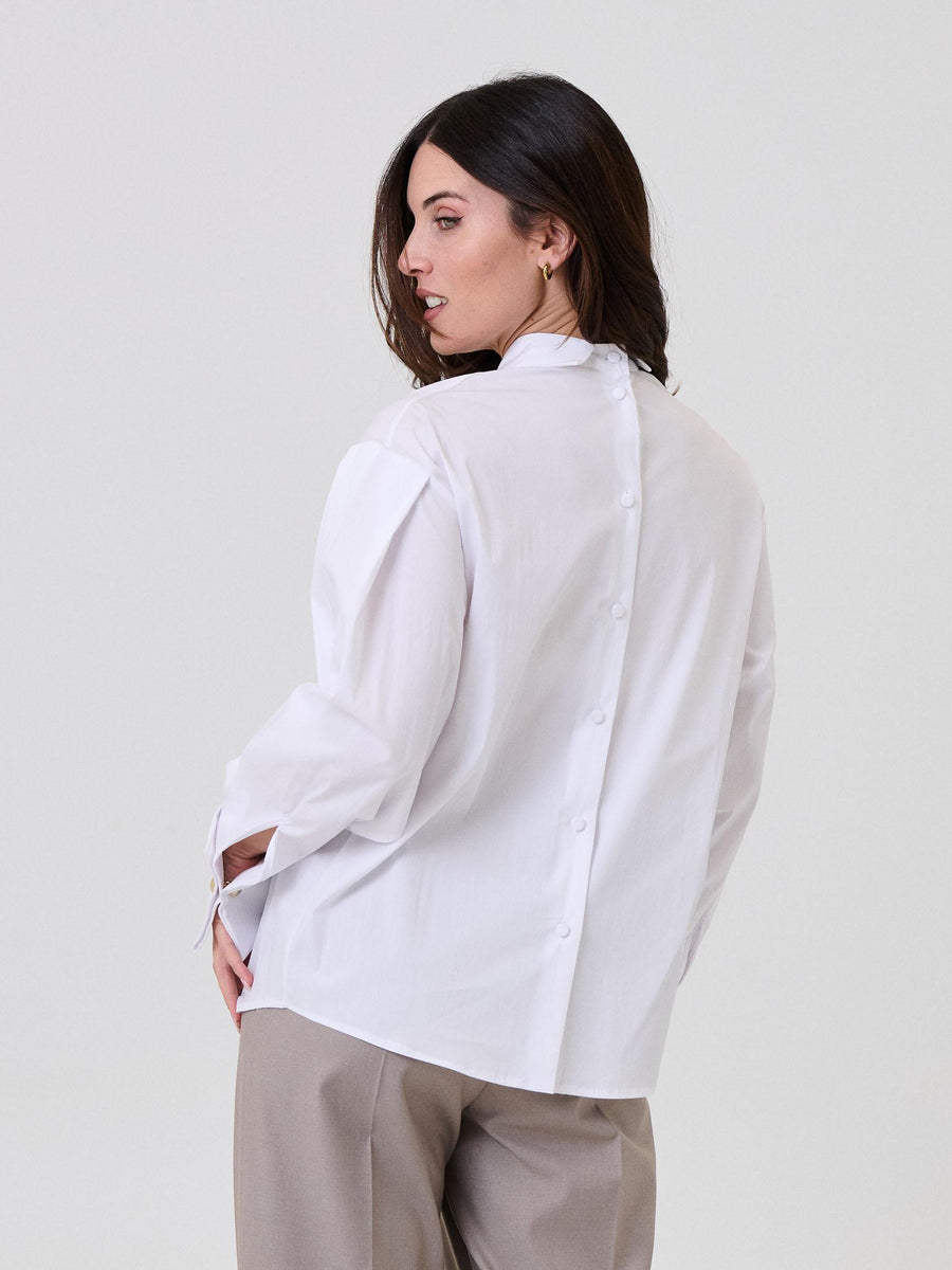 Camicia con bottoni posteriori Bohemian Vì bianca CA256 OFFWHITE Bohemian V 