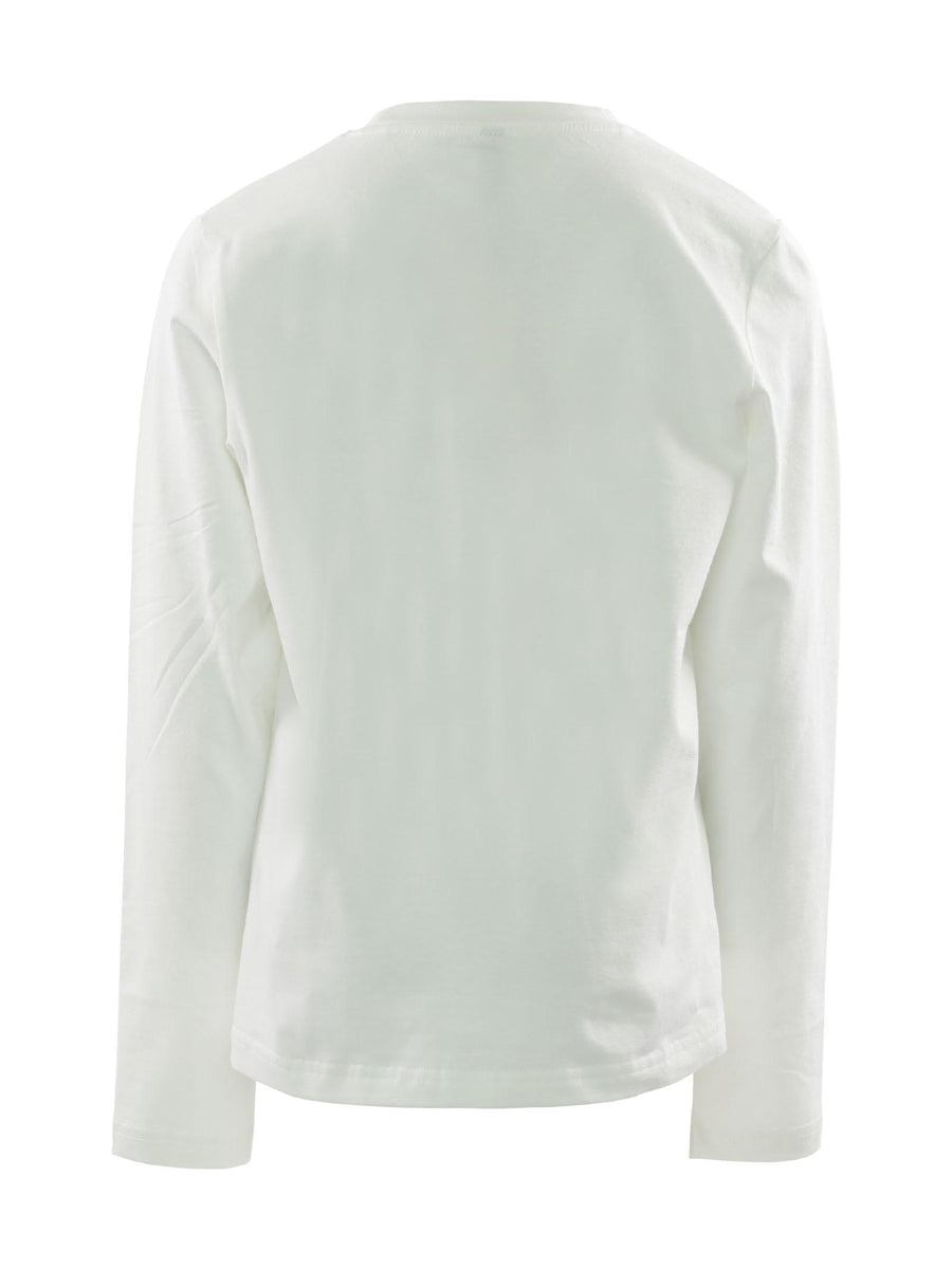 T-shirt bianca con stampa e applicazione MG1727 LAT Manila Grace 