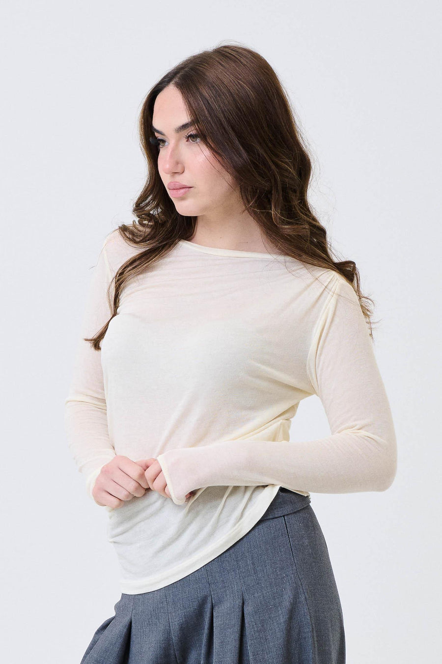 Maglia con drappeggio Armoire bianco panna 25679 PANNA Armoire 