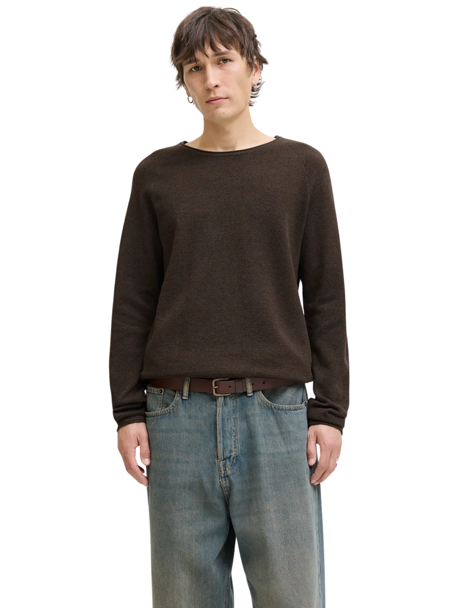 Maglione Jack & Jones marrone con patch logo 12157321 Delicioso Twist Jack & Jones 