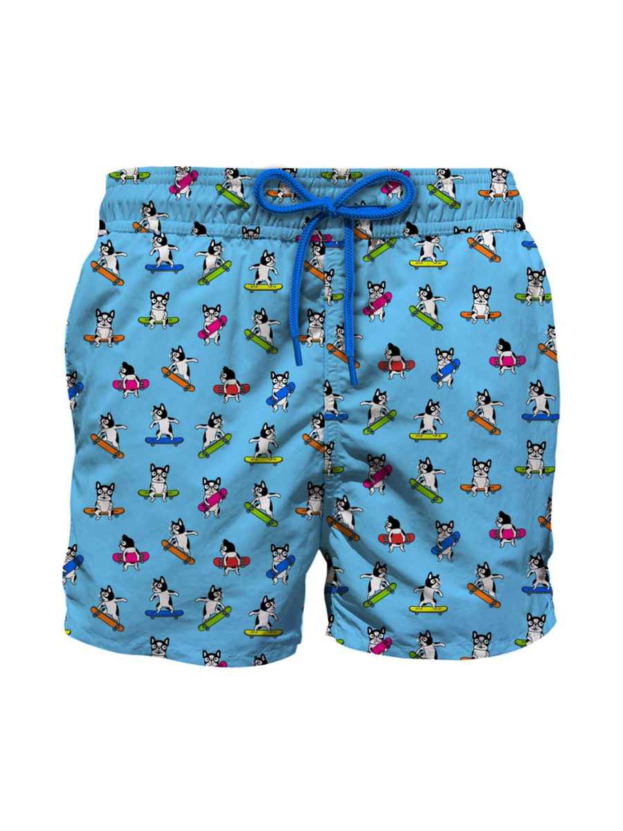 Costume shorts azzurro fantasia Skateboard Dog JEA0004 01691F MC2 SAINT BARTH 