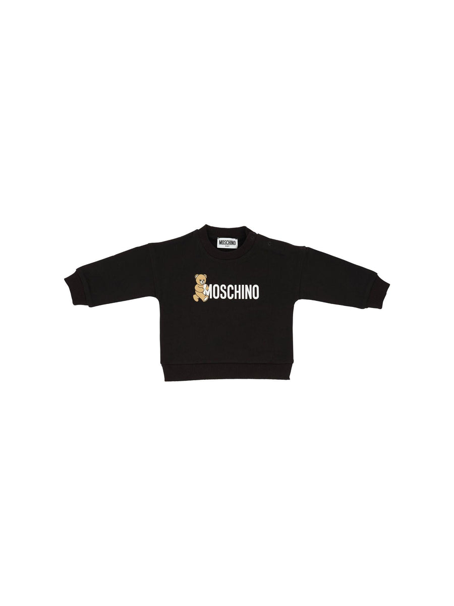 Felpa Moschino nera con orsetto e logo M8F03Q 60100 Moschino 