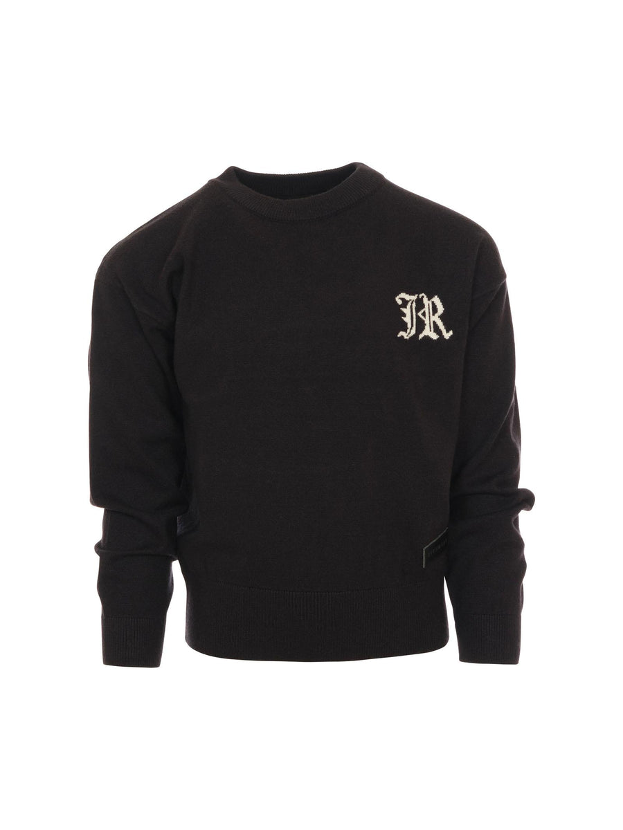 Felpa John Richmond nera con logo "JR" RBA25011MA BLACK John Richmond 