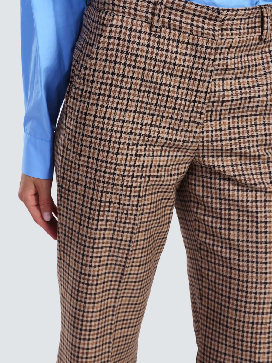 Pantaloni svasati Dixie marrone a quadri PDN9YCCA MORO Dixie 