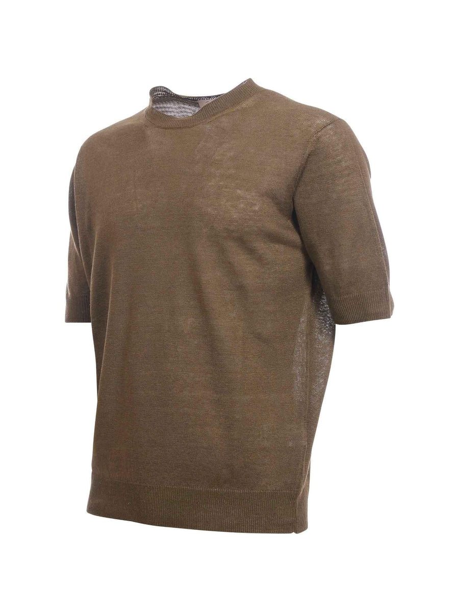 Maglia oversize Portofino verde militare in lino 1042 440 Portofino 