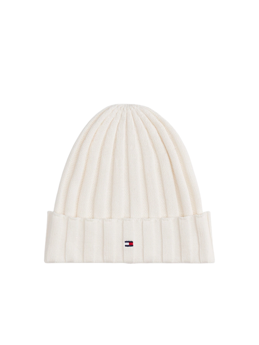 Berretto Essential Tommy Hilfiger bianco a coste larghe AU0AU02004 YBH Tommy Hilfiger 