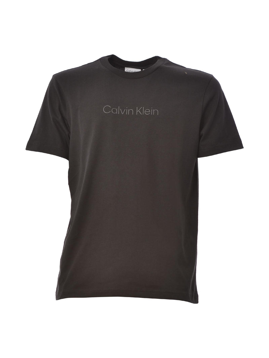 T-shirt nera con scritta in rilievo K10K109802 BEH Calvin Klein 