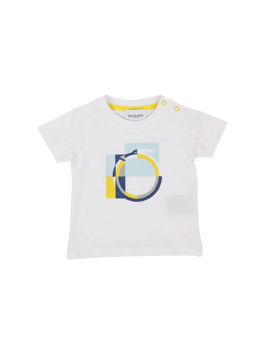 T-shirt bianca con stampa logo TIP23101TS WHI Trussardi 