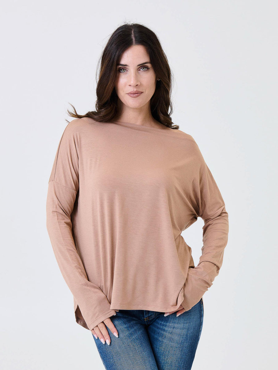 Maglia a maniche lunghe Kontatto biscotto con scollo a barca MR5003C BISCOTTO kontatto 